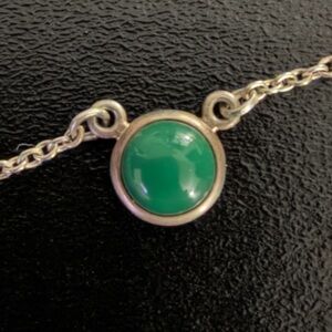 Tiffany & Co Elsa Peretti Colors By The Yard Green Jade Sterling Silver Necklace